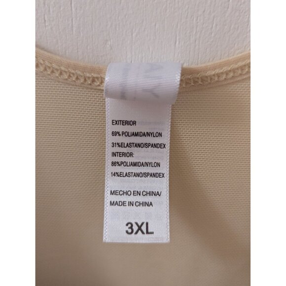 Yianna Womens Beige Full Body Shapewear Bodysuit 3XL With Adjustable Straps & Fr - Picture 6 of 9